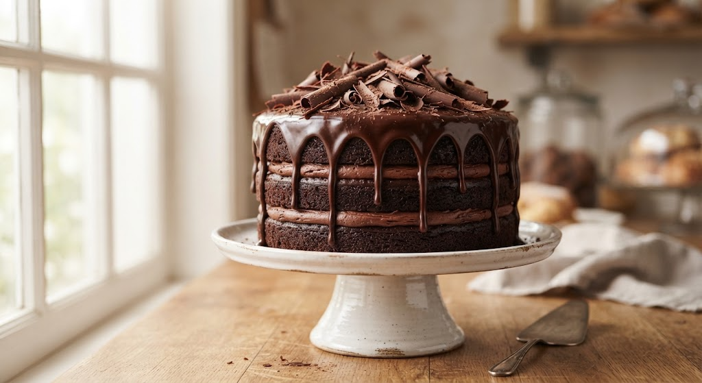 Chocolate Truffle Cake with rich chocolate layers