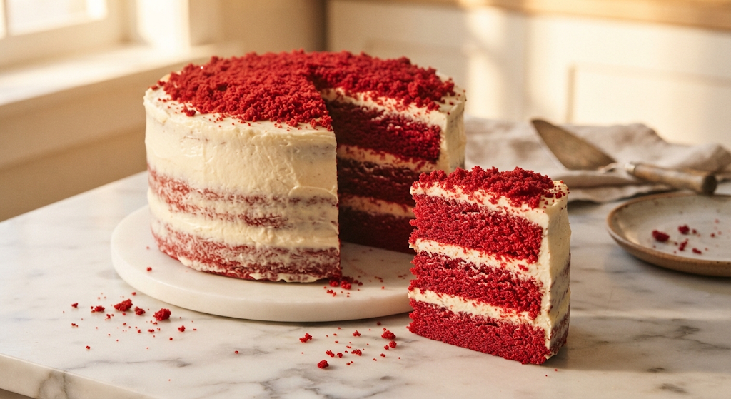 Red Velvet Cake with cream cheese frosting
