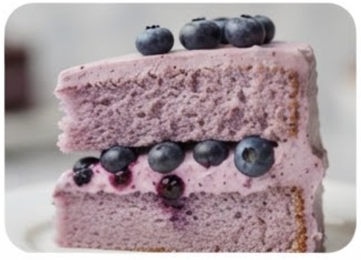 Blueberry flavour cake sample