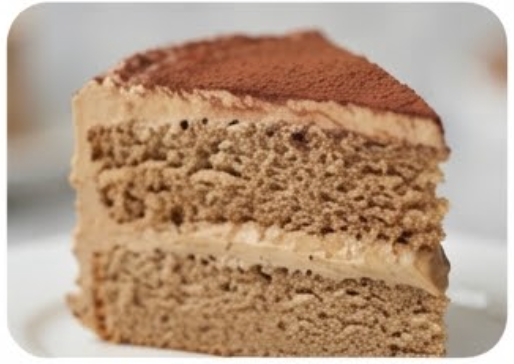 Coffee flavour cake sample