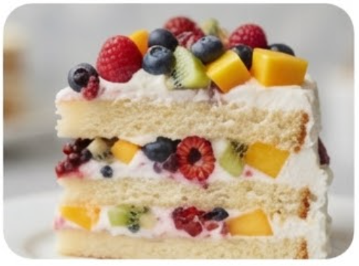 Fresh Fruit flavour cake sample