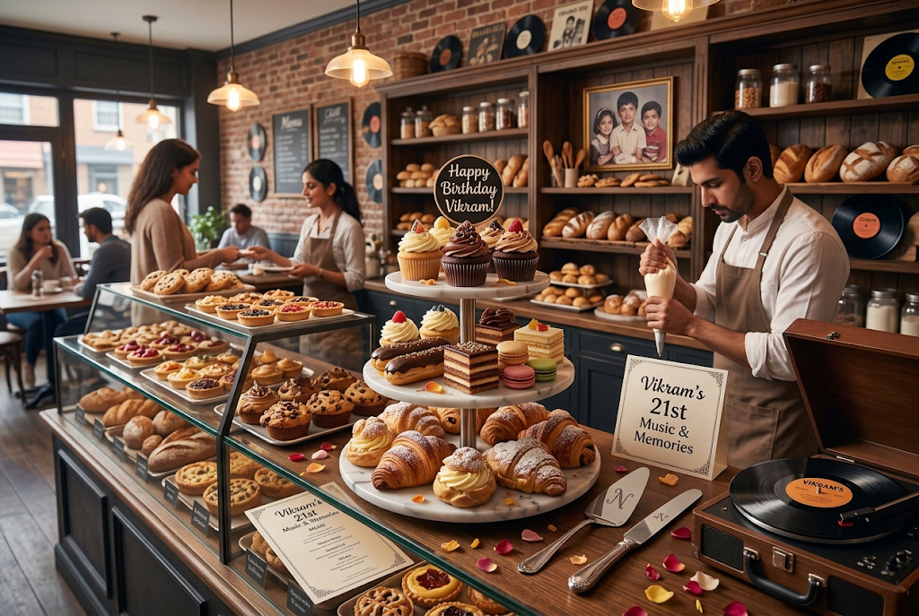 Bakery counter at Blue Seven Cakes