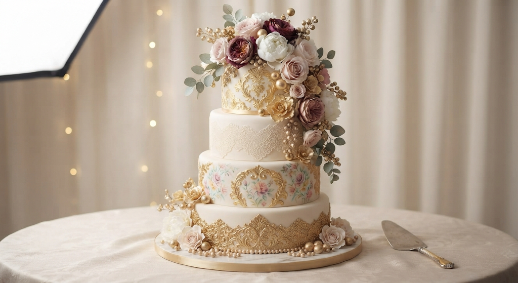 Beautifully decorated celebration cake from Blue Seven Cakes